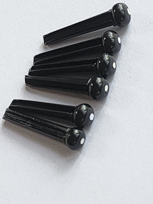 Black Plastic with White Dot bridge Pin Set