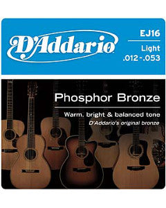 D'Addario EJ16 Phosphor Bronze 12-53 Light