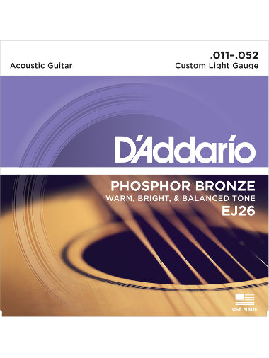 D'Addario EJ26 Phosphor Bronze 11-52 Custom Light