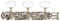 Gotoh 35G450 Classical tuners with lyre style plate, Nickel