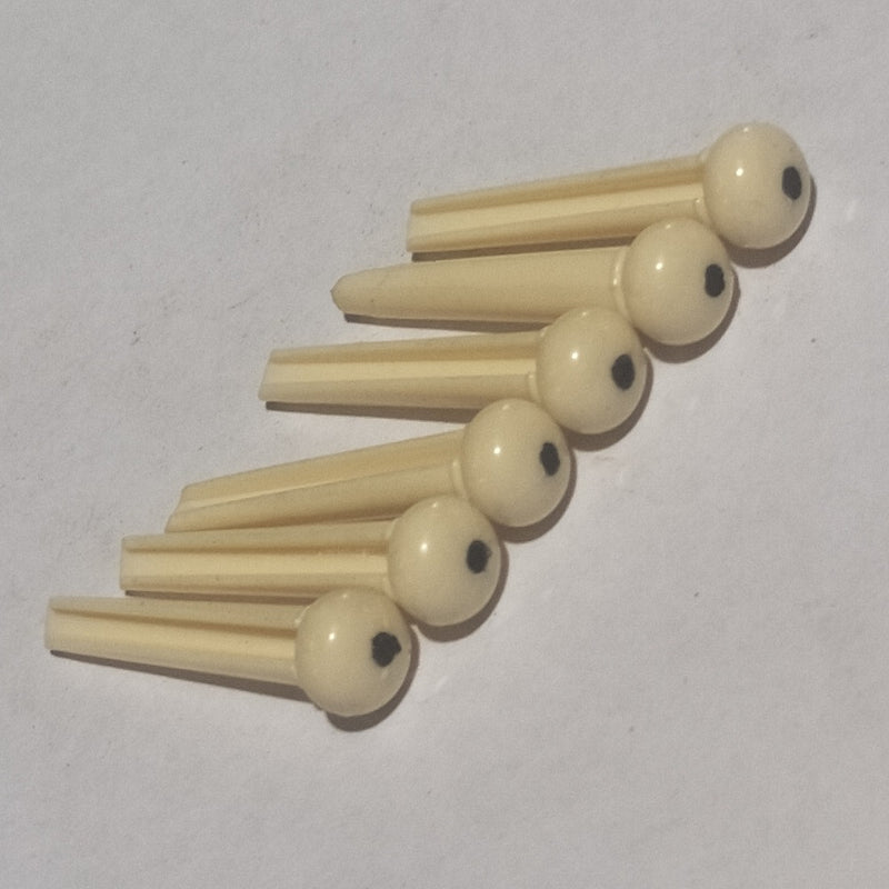 Ivory Plastic with Black Dot Bridge Pin Set